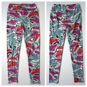 LuLaRoe Turquoise Sneaker Shoe Print Leggings